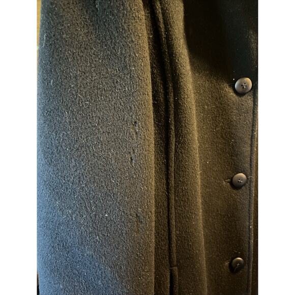 Pendleton Vintage Womens Sz 10 Virgin Wool Black Trench Coat 5 Button LS Outdoor - Picture 6 of 16